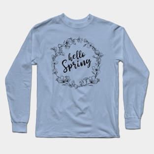 Hello Spring Simple Preppy Clothing Long Sleeve T-Shirt